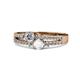 1 - Zaira Diamond and White Sapphire with Side Diamonds Split Shank Ring 