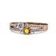 1 - Zaira Diamond and Citrine with Side Diamonds Split Shank Ring 