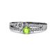 1 - Zaira Diamond and Peridot with Side Diamonds Split Shank Ring 