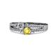 1 - Zaira Diamond and Yellow Sapphire with Side Diamonds Split Shank Ring 