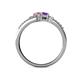 5 - Zaira Pink Sapphire and Amethyst with Side Diamonds Split Shank Ring 