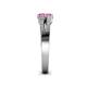 4 - Zaira Pink Sapphire with Side Diamonds Split Shank Ring 