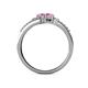 5 - Zaira Pink Sapphire with Side Diamonds Split Shank Ring 