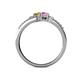 5 - Zaira Citrine and Pink Sapphire with Side Diamonds Split Shank Ring 