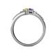 5 - Zaira Yellow Sapphire and Iolite with Side Diamonds Split Shank Ring 