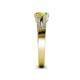 4 - Zaira Yellow Sapphire and Peridot with Side Diamonds Split Shank Ring 