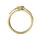 5 - Zaira Yellow Sapphire and Amethyst with Side Diamonds Split Shank Ring 