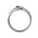 5 - Zaira Ruby and White Sapphire with Side Diamonds Split Shank Ring 