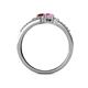 5 - Zaira Ruby and Pink Sapphire with Side Diamonds Split Shank Ring 