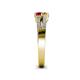 4 - Zaira Ruby and Citrine with Side Diamonds Split Shank Ring 