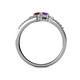 5 - Zaira Ruby and Amethyst with Side Diamonds Split Shank Ring 