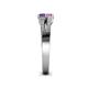 4 - Zaira Iolite and Pink Sapphire with Side Diamonds Split Shank Ring 