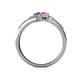 5 - Zaira Iolite and Pink Sapphire with Side Diamonds Split Shank Ring 