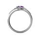 5 - Zaira Iolite and Amethyst with Side Diamonds Split Shank Ring 