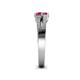 4 - Zaira Rhodolite Garnet with Side Diamonds Split Shank Ring 