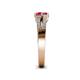 4 - Zaira Rhodolite Garnet with Side Diamonds Split Shank Ring 