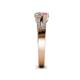 4 - Zaira Diamond and Pink Tourmaline with Side Diamonds Split Shank Ring 