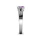 4 - Zaira Diamond and Amethyst with Side Diamonds Split Shank Ring 