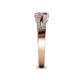 4 - Zaira Diamond and Amethyst with Side Diamonds Split Shank Ring 