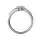 5 - Zaira Diamond and Blue Topaz with Side Diamonds Split Shank Ring 