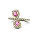 1 - Raene Pink Sapphire with Side Diamonds Bypass Ring 