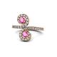 1 - Raene Pink Sapphire with Side Diamonds Bypass Ring 