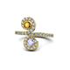 1 - Raene Citrine and Tanzanite with Side Diamonds Bypass Ring 