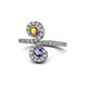 1 - Raene Citrine and Iolite with Side Diamonds Bypass Ring 