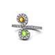 1 - Raene Citrine and Peridot with Side Diamonds Bypass Ring 