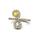 1 - Raene Yellow Sapphire and Tanzanite with Side Diamonds Bypass Ring 
