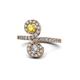 1 - Raene Yellow Sapphire and Diamond with Side Diamonds Bypass Ring 