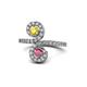 1 - Raene Yellow Sapphire and Rhodolite Garnet with Side Diamonds Bypass Ring 