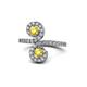 1 - Raene Yellow Sapphire with Side Diamonds Bypass Ring 