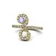 1 - Raene Tanzanite and White Sapphire with Side Diamonds Bypass Ring 