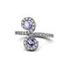 1 - Raene Tanzanite and Iolite with Side Diamonds Bypass Ring 