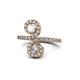 1 - Raene White Sapphire and Diamond with Side Diamonds Bypass Ring 
