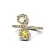 1 - Raene White and Yellow Sapphire with Side Diamonds Bypass Ring 