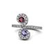 1 - Raene Ruby and Iolite with Side Diamonds Bypass Ring 