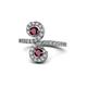 1 - Raene Ruby with Side Diamonds Bypass Ring 