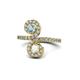 1 - Raene Aquamarine and White Sapphire with Side Diamonds Bypass Ring 