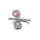 1 - Raene Pink Tourmaline and Diamond with Side Diamonds Bypass Ring 
