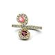 1 - Raene Pink Tourmaline and Ruby with Side Diamonds Bypass Ring 