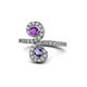 1 - Raene Amethyst and Iolite with Side Diamonds Bypass Ring 