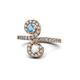 1 - Raene Blue Topaz and White Sapphire with Side Diamonds Bypass Ring 