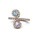 1 - Raene Blue Topaz and Tanzanite with Side Diamonds Bypass Ring 