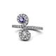 1 - Raene Iolite and Diamond with Side Diamonds Bypass Ring 