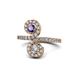 1 - Raene Iolite and Diamond with Side Diamonds Bypass Ring 