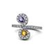 1 - Raene Iolite and Citrine with Side Diamonds Bypass Ring 
