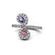 1 - Raene Iolite and Rhodolite Garnet with Side Diamonds Bypass Ring 