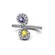 1 - Raene Iolite and Yellow Sapphire with Side Diamonds Bypass Ring 